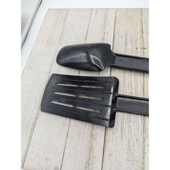 Vintage USA Nylon Plastic Slotted Spatula Turner Flipper Solid Spoon Tongs - Picture 5 of 6